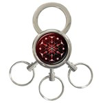 Mandala Red Bright Kaleidoscope 3-Ring Key Chains