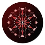 Mandala Red Bright Kaleidoscope Magnet 5  (Round)