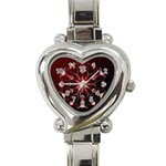Mandala Red Bright Kaleidoscope Heart Italian Charm Watch