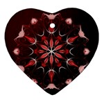 Mandala Red Bright Kaleidoscope Heart Ornament (Two Sides)