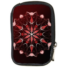 Mandala Red Bright Kaleidoscope Compact Camera Cases by Celenk