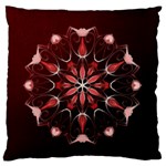 Mandala Red Bright Kaleidoscope Large Flano Cushion Case (Two Sides)