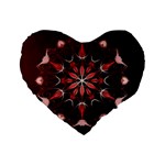 Mandala Red Bright Kaleidoscope Standard 16  Premium Flano Heart Shape Cushions