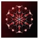 Mandala Red Bright Kaleidoscope Large Satin Scarf (Square)