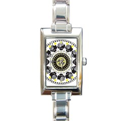 Mandala Geometric Design Pattern Rectangle Italian Charm Watch by Celenk