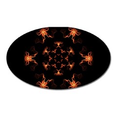 Mandala Fire Mandala Flames Design Oval Magnet