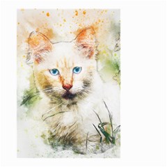 Cat Animal Art Abstract Watercolor Small Garden Flag (two Sides) by Celenk