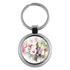 Flowers Bouquet Art Abstract Key Chains (round) 