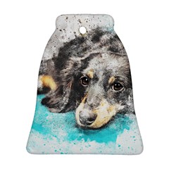 Dog Animal Art Abstract Watercolor Ornament (bell) by Celenk