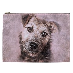 Dog Pet Terrier Art Abstract Cosmetic Bag (xxl)  by Celenk