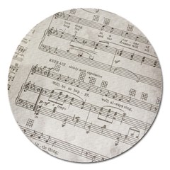 Sheet Music Paper Notes Antique Magnet 5  (round)