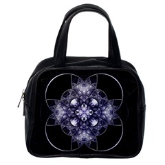 Fractal Blue Denim Stained Glass Classic Handbags (one Side) by Celenk