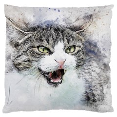 Cat Pet Art Abstract Watercolor Large Cushion Case (one Side)