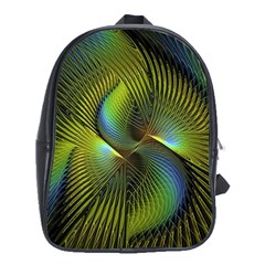 Fractal Abstract Design Fractal Art School Bag (xl) by Celenk