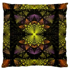 Fractal Multi Color Geometry Large Cushion Case (one Side) by Celenk