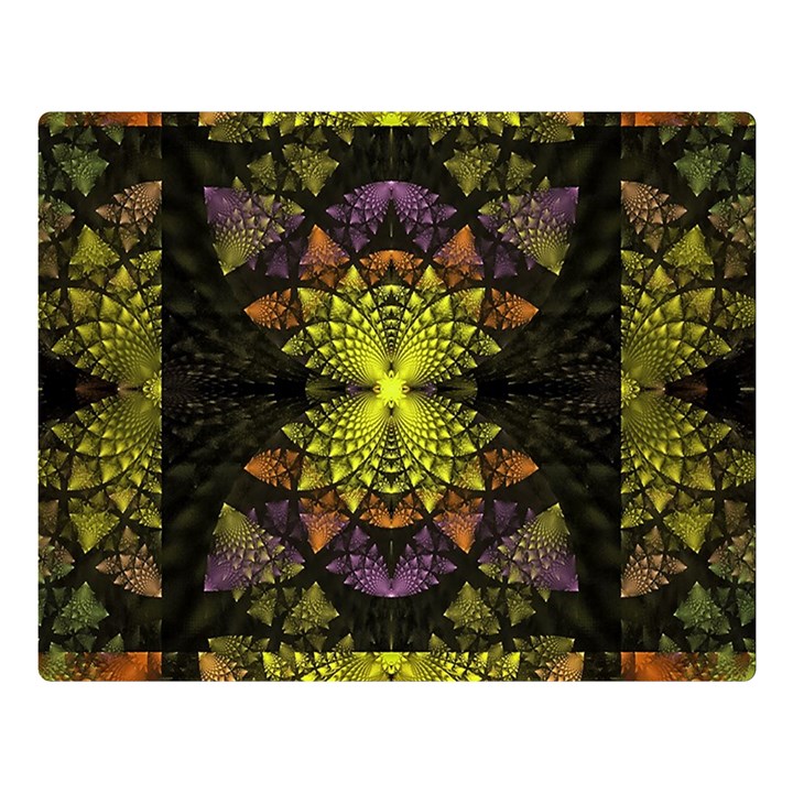 Fractal Multi Color Geometry Double Sided Flano Blanket (Large) 