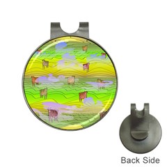 Cows And Clouds In The Green Fields Hat Clips With Golf Markers by CosmicEsoteric