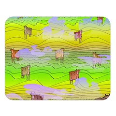 Cows And Clouds In The Green Fields Double Sided Flano Blanket (large)  by CosmicEsoteric