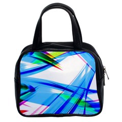 Lines Vibrations Wave Pattern Classic Handbags (2 Sides) by Celenk