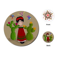 Frida Kahlo Doll Playing Cards (round)  by Valentinaart