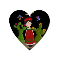 Frida Kahlo Doll Heart Magnet by Valentinaart
