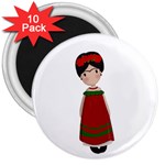 Frida Kahlo doll 3  Magnets (10 pack)  Front