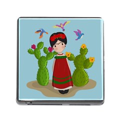 Frida Kahlo Doll Memory Card Reader (square) by Valentinaart