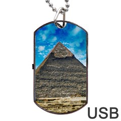 Pyramid Egypt Ancient Giza Dog Tag Usb Flash (two Sides) by Celenk