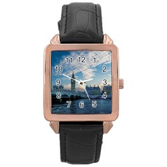 London Westminster Landmark England Rose Gold Leather Watch  by Celenk