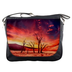 Desert Arid Dry Drought Landscape Messenger Bags by Celenk