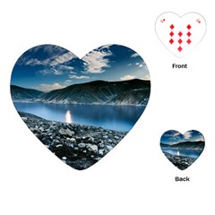 Shore Mountain Water Landscape Playing Cards (heart) 