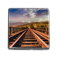Railway Track Travel Railroad Memory Card Reader (square) by Celenk