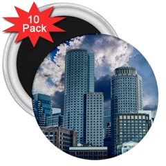 Tower Blocks Skyscraper City Modern 3  Magnets (10 Pack)  by Celenk