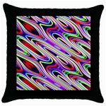 Multi Color Wave Abstract Pattern Throw Pillow Case (Black)