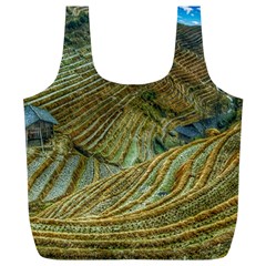 Rice Field China Asia Rice Rural Full Print Recycle Bags (l)  by Celenk