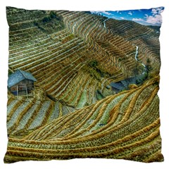 Rice Field China Asia Rice Rural Standard Flano Cushion Case (two Sides) by Celenk