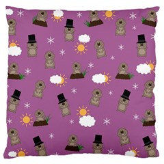 Groundhog Day Pattern Standard Flano Cushion Case (one Side) by Valentinaart