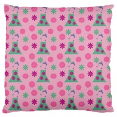 Green Dress Pink Large Flano Cushion Case (two Sides) by snowwhitegirl