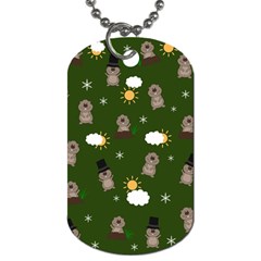 Groundhog Day Pattern Dog Tag (one Side) by Valentinaart