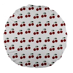 Cherries Large 18  Premium Flano Round Cushions by snowwhitegirl