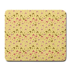 Hats Pink Beige Large Mousepads by snowwhitegirl