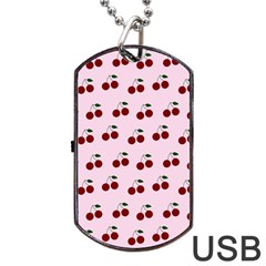 Pink Cherries Dog Tag Usb Flash (two Sides) by snowwhitegirl