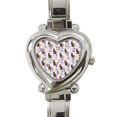 Outside Brown Cats Heart Italian Charm Watch by snowwhitegirl