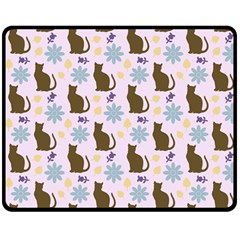 Outside Brown Cats Double Sided Fleece Blanket (medium)  by snowwhitegirl