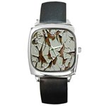 Dry Nature Pattern Background Square Metal Watch