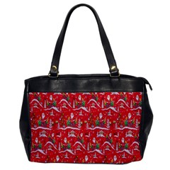 Red Background Christmas Office Handbags by Nexatart