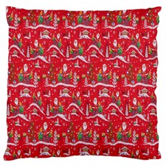 Red Background Christmas Standard Flano Cushion Case (one Side) by Nexatart