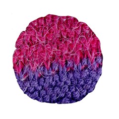 Wool Knitting Stitches Thread Yarn Standard 15  Premium Flano Round Cushions by Nexatart