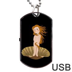 The Birth Of Venus Dog Tag Usb Flash (one Side) by Valentinaart