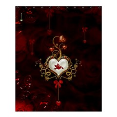 Wonderful Hearts With Dove Shower Curtain 60  X 72  (medium)  by FantasyWorld7